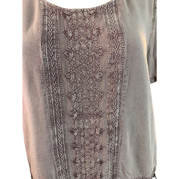 Solitaire Anthropologie Top Womens Sz Small 100% Rayon Lightweight Short Sleeves - Picture 2 of 12